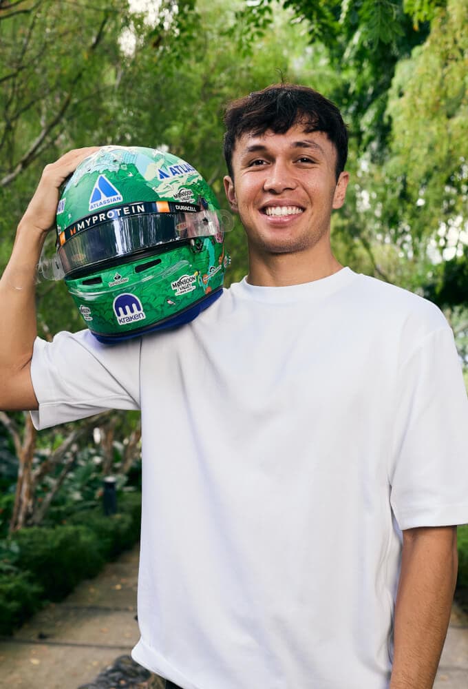 Alex Albon helmet design - back view