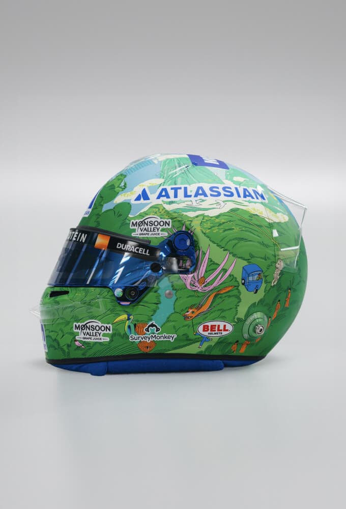 Alex Albon helmet design - top view