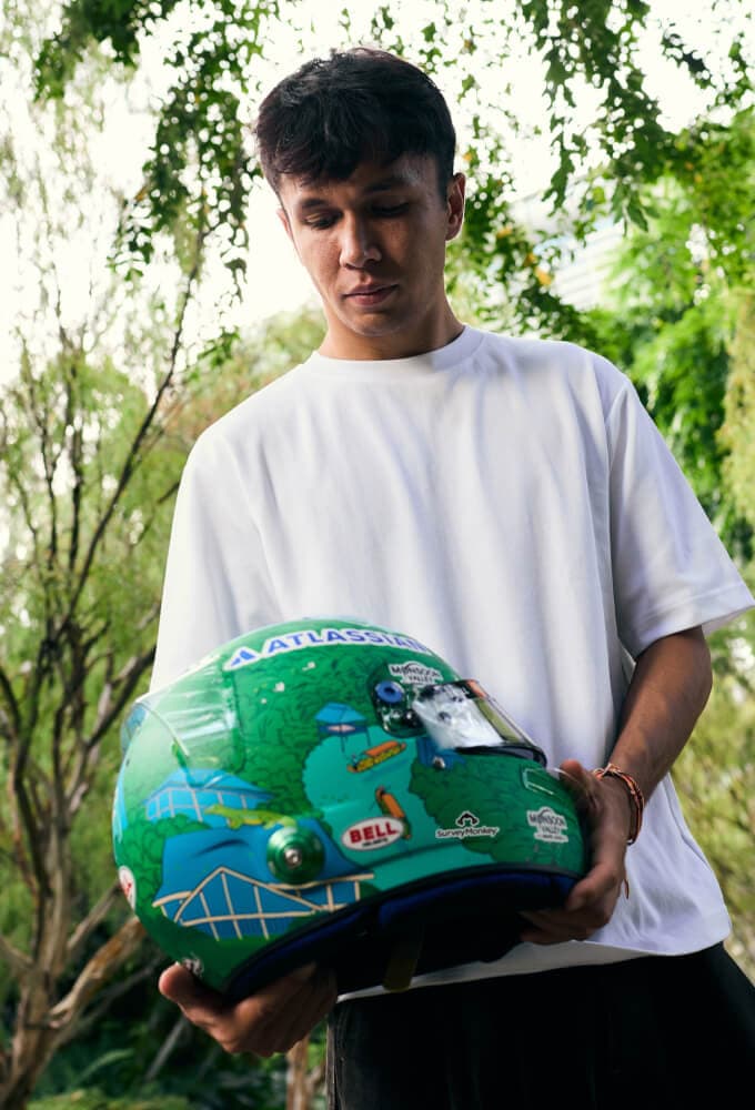 Alex Albon helmet design - detail view