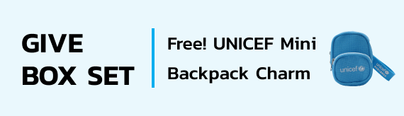 Give BOX SET. Free! UNICEF Mini Backpack Charm